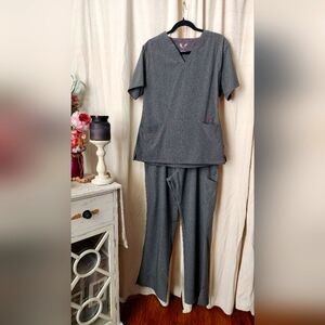 Smitten Scrub Set Heather Gray Size Large